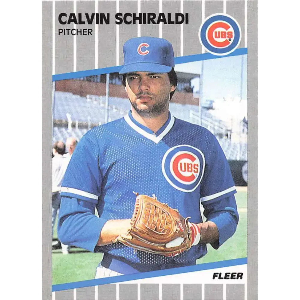 1989 Fleer #438 Calvin Schiraldi EX Excellent Chicago Cubs Baseball Card - Baseball Card Single