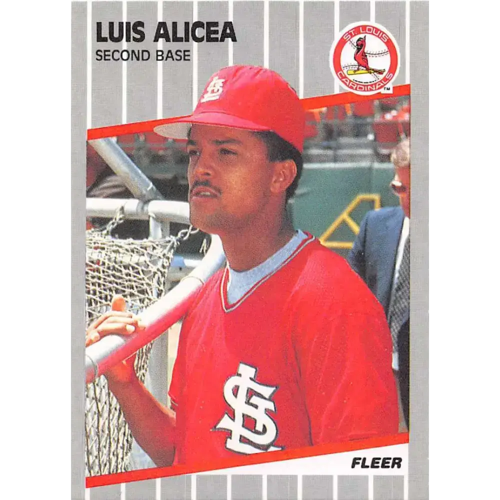1989 Fleer #443 Luis Alicea EX Excellent RC Rookie St. Louis Cardinals Baseball Card - Baseball Card Single