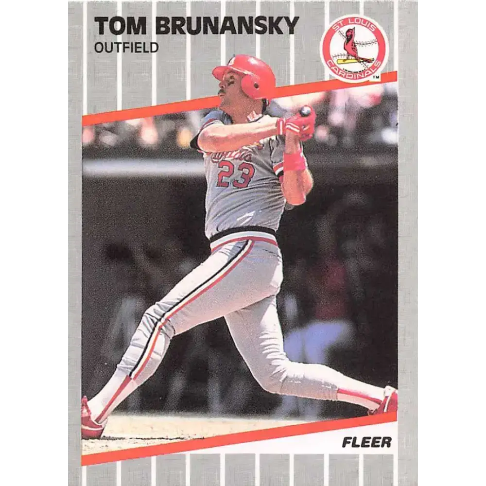 1989 Fleer #444 Tom Brunansky EX Excellent St. Louis Cardinals Baseball Card - Baseball Card Single