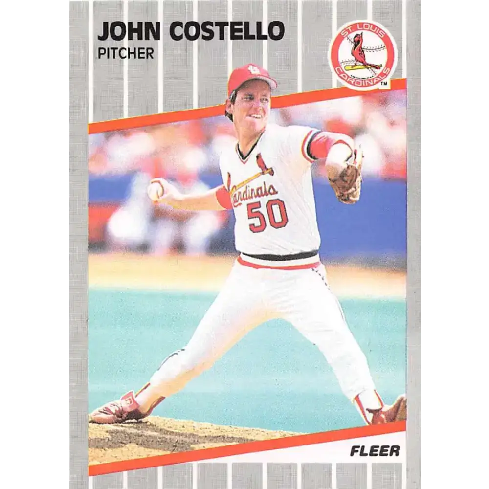 1989 Fleer #446 John Costello EX Excellent St. Louis Cardinals Baseball Card - Baseball Card Single