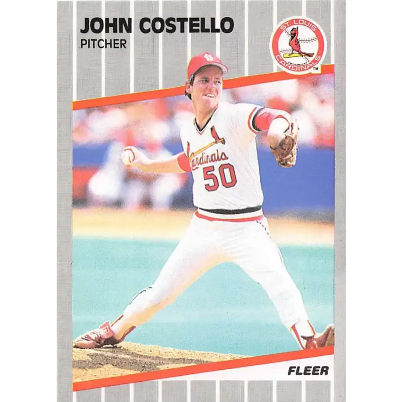 1989 Fleer #446 John Costello EX Excellent St. Louis Cardinals Baseball Card - Baseball Card Single