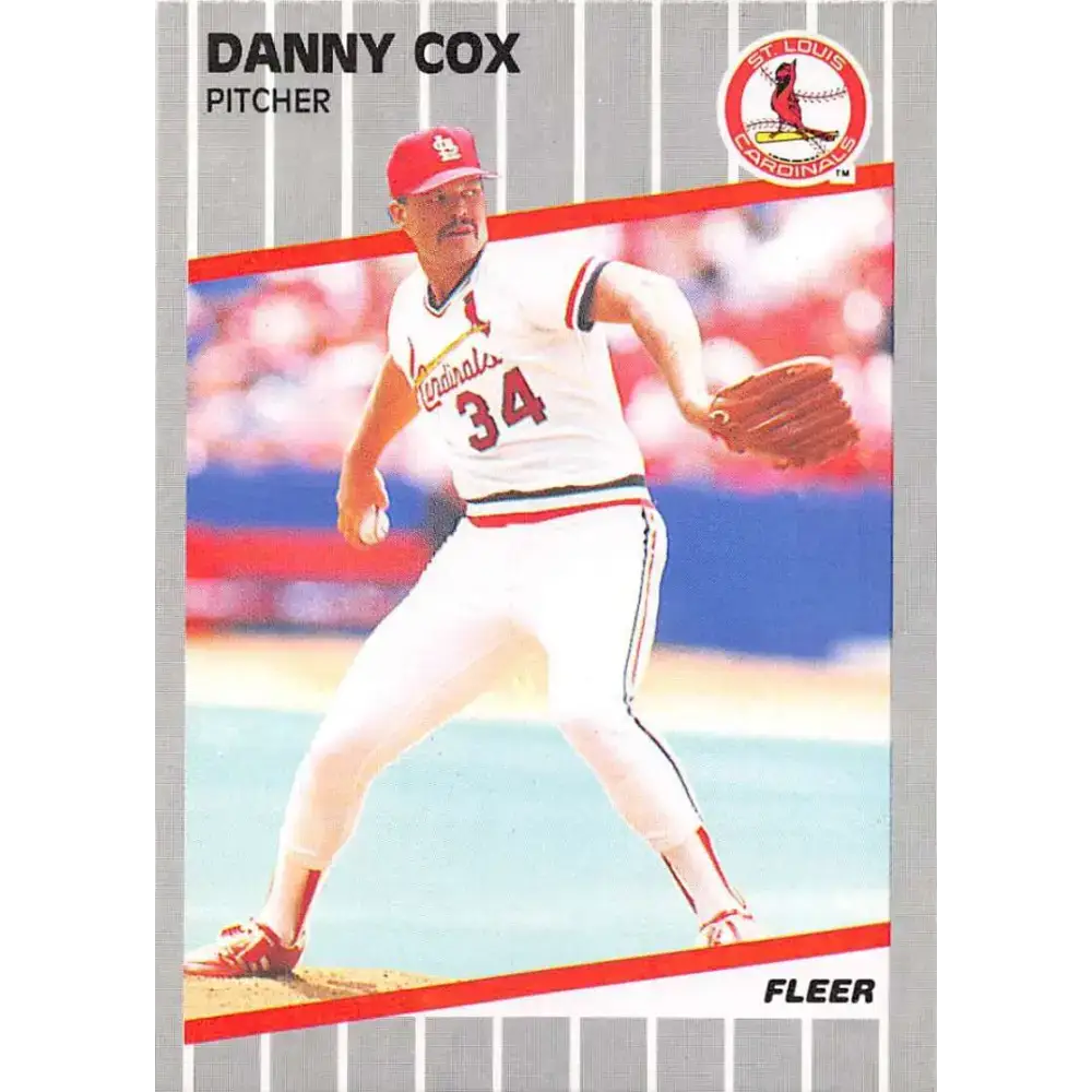 1989 Fleer #447 Danny Cox EX Excellent St. Louis Cardinals Baseball Card - Baseball Card Single