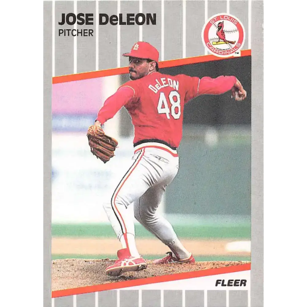 1989 Fleer #449 Jose DeLeon EX Excellent St. Louis Cardinals Baseball Card - Baseball Card Single