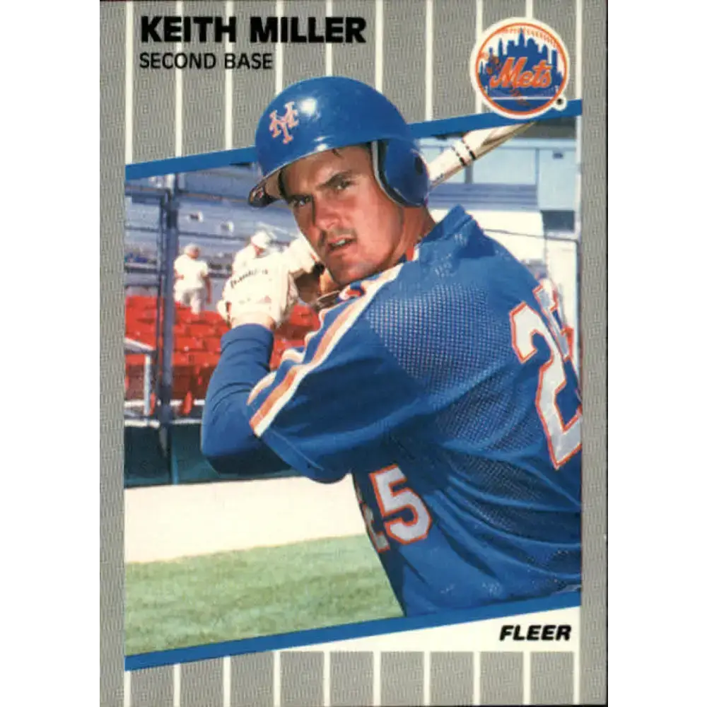 1989 Fleer #45 Keith Miller EX Excellent New York Mets Baseball Card - Baseball Card Single