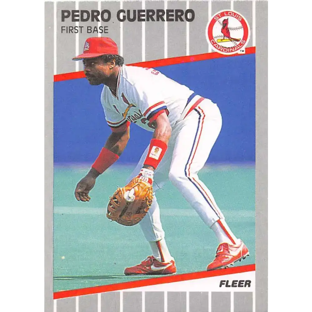 1989 Fleer #451 Pedro Guerrero EX Excellent St. Louis Cardinals Baseball Card - Baseball Card Single