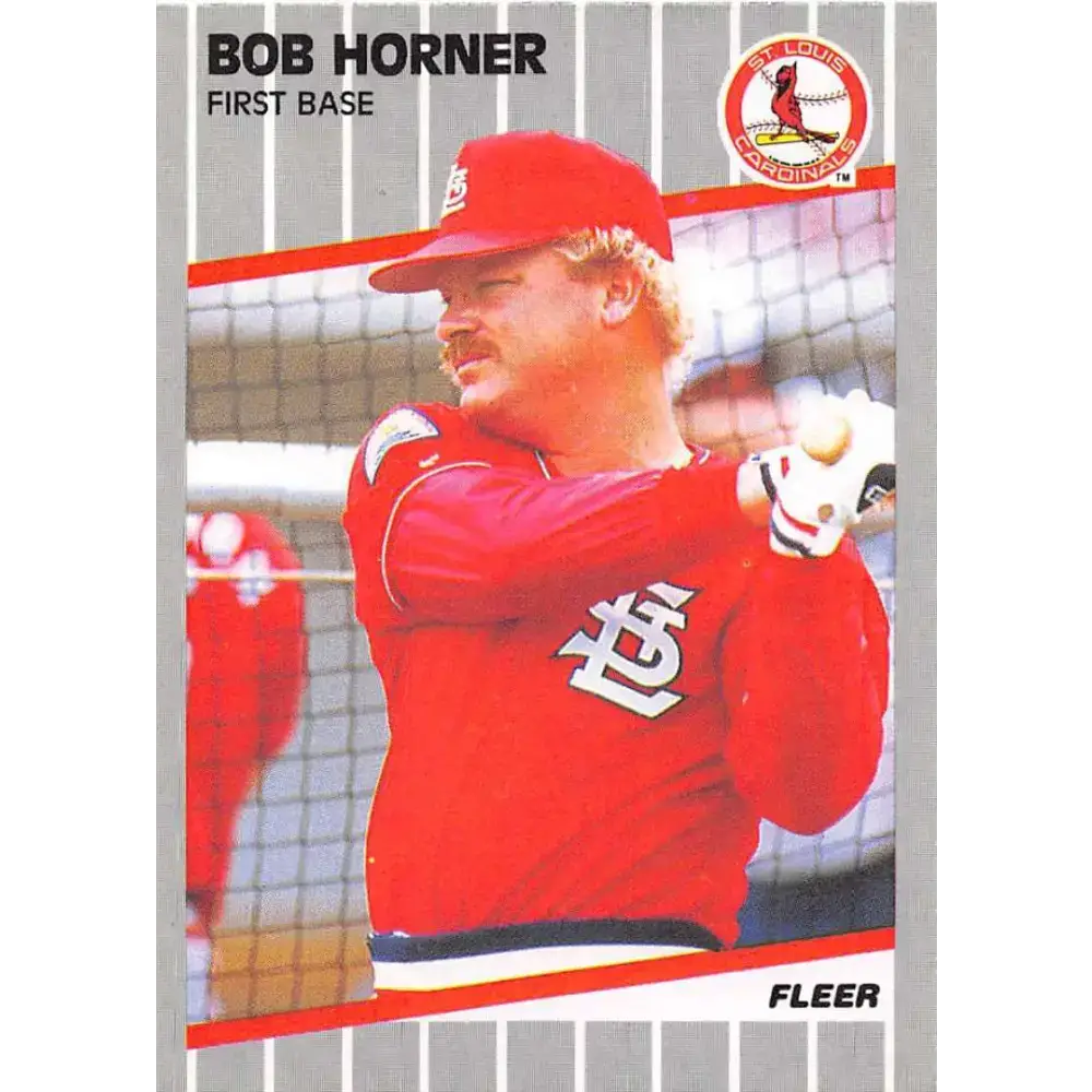 1989 Fleer #452 Bob Horner EX Excellent St. Louis Cardinals Baseball Card - Baseball Card Single