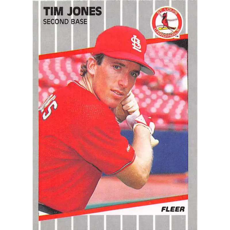1989 Fleer #453 Tim Jones EX Excellent RC Rookie St. Louis Cardinals Baseball Card - Baseball Card Single