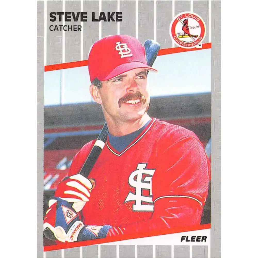 1989 Fleer #454 Steve Lake EX Excellent St. Louis Cardinals Baseball Card