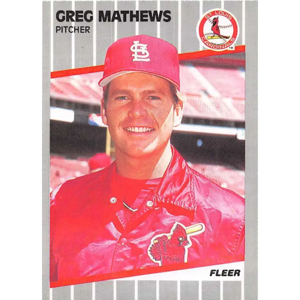 1989 Fleer #456 Greg Mathews EX Excellent St. Louis Cardinals Baseball Card