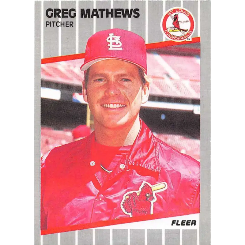 1989 Fleer #456 Greg Mathews EX Excellent St. Louis Cardinals Baseball Card