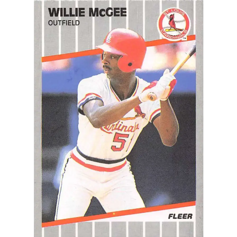 1989 Fleer #457 Willie McGee EX Excellent St. Louis Cardinals Baseball Card - Baseball Card Single