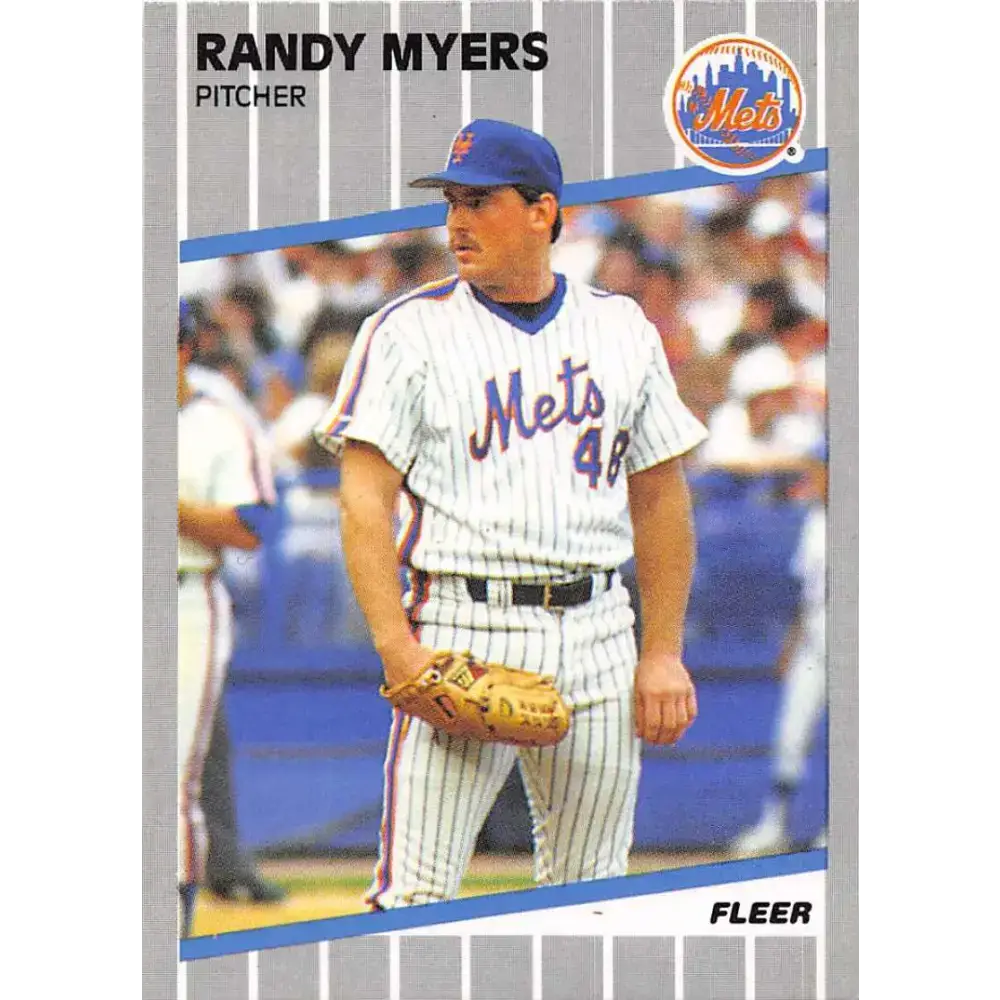 1989 Fleer #46 Randy Myers EX Excellent New York Mets Baseball Card - Baseball Card Single