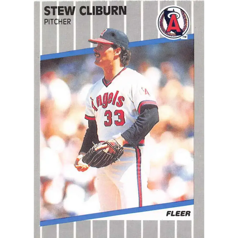 1989 Fleer #471 Stew Cliburn EX Excellent California Angels Baseball Card - Baseball Card Single