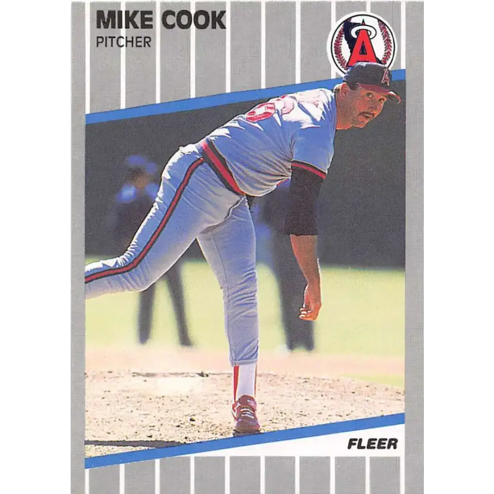 1989 Fleer #472 Mike Cook EX Excellent RC Rookie California Angels Baseball Card - Baseball Card Single