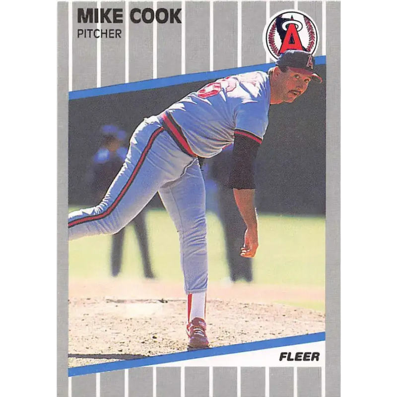 1989 Fleer #472 Mike Cook EX Excellent RC Rookie California Angels Baseball Card - Baseball Card Single