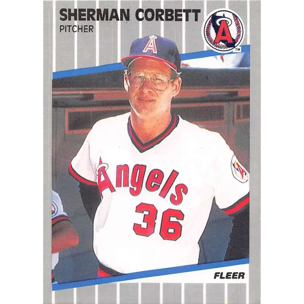 1989 Fleer #473 Sherman Corbett EX Excellent RC Rookie California Angels Baseball Card - Baseball Card Single
