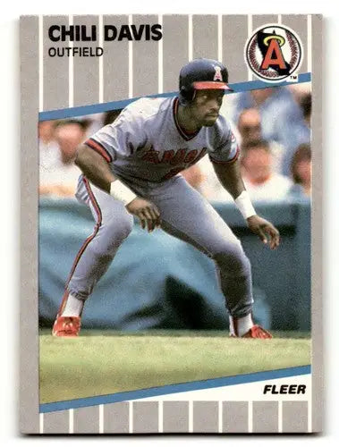 Original gloss Chili Davis California Angels baseball card from 1989 Fleer #474