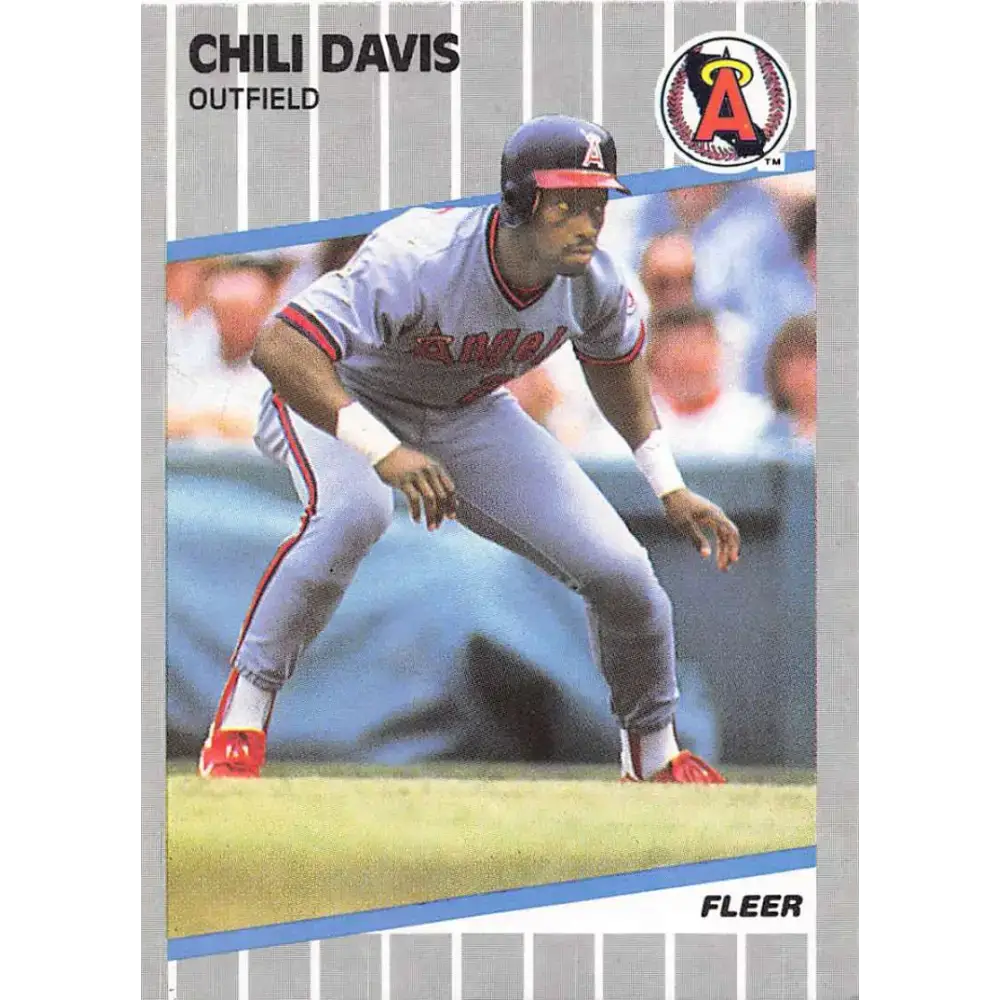 1989 Fleer #474 Chili Davis EX Excellent California Angels Baseball Card - Baseball Card Single