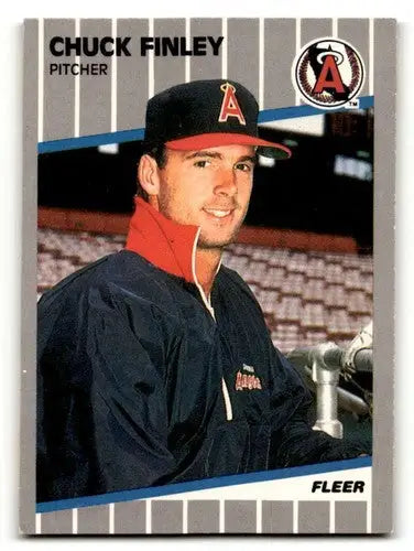 Chuck Finley California Angels baseball card from 1989 Fleer #477 in excellent condition