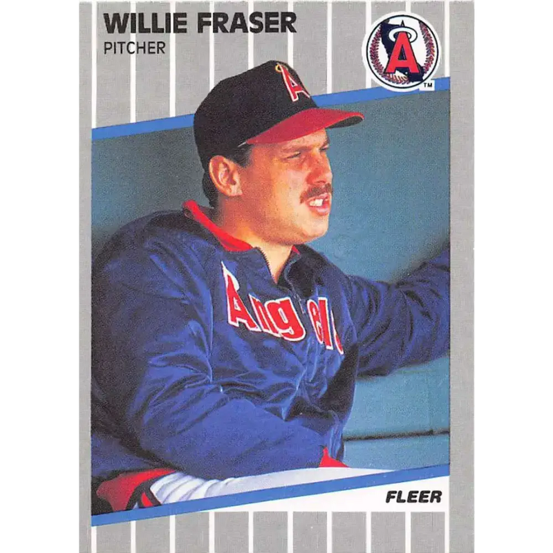 1989 Fleer #478 Willie Fraser EX Excellent California Angels Baseball Card - Baseball Card Single
