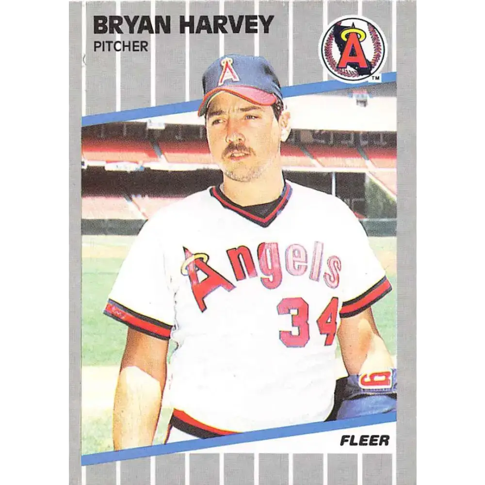 1989 Fleer #479 Bryan Harvey EX Excellent RC Rookie California Angels Baseball Card - Baseball Card Single