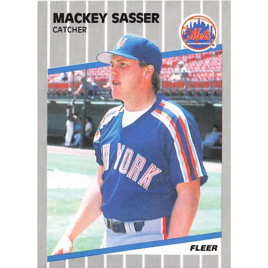 1989 Fleer #48 Mackey Sasser EX Excellent New York Mets Baseball Card - Baseball Card Single