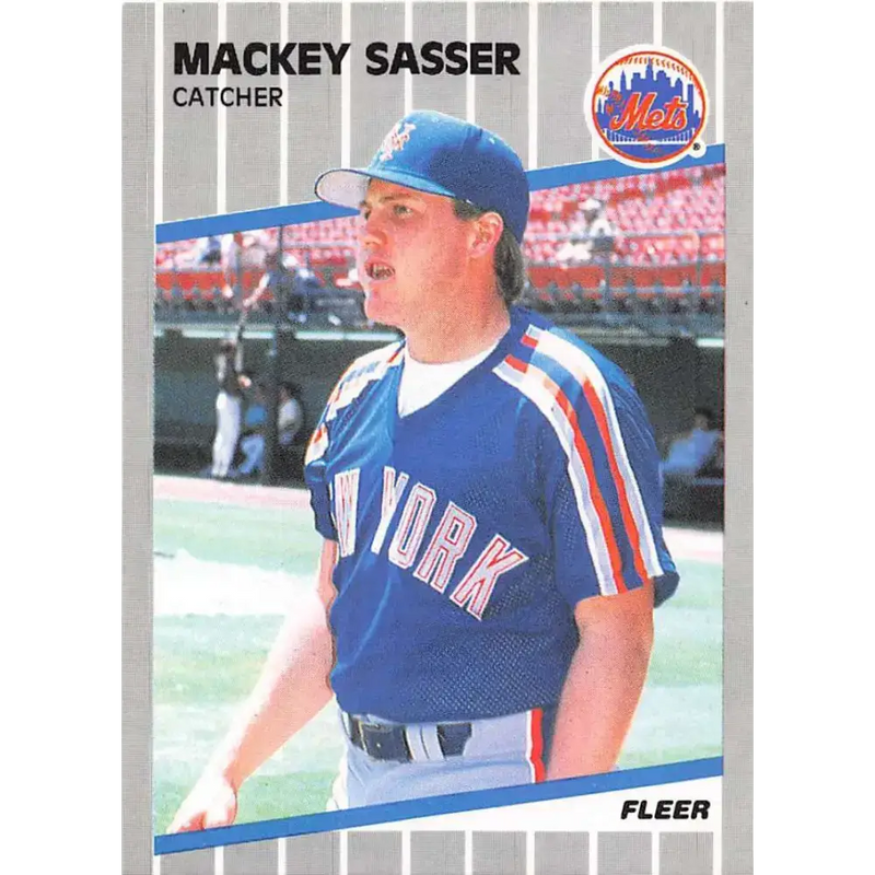1989 Fleer #48 Mackey Sasser EX Excellent New York Mets Baseball Card