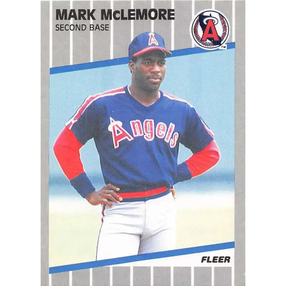 1989 Fleer #484 Mark McLemore EX Excellent California Angels Baseball Card - Baseball Card Single