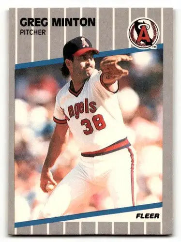 Greg Minton California Angels baseball card from 1989 Fleer #485 NM near mint