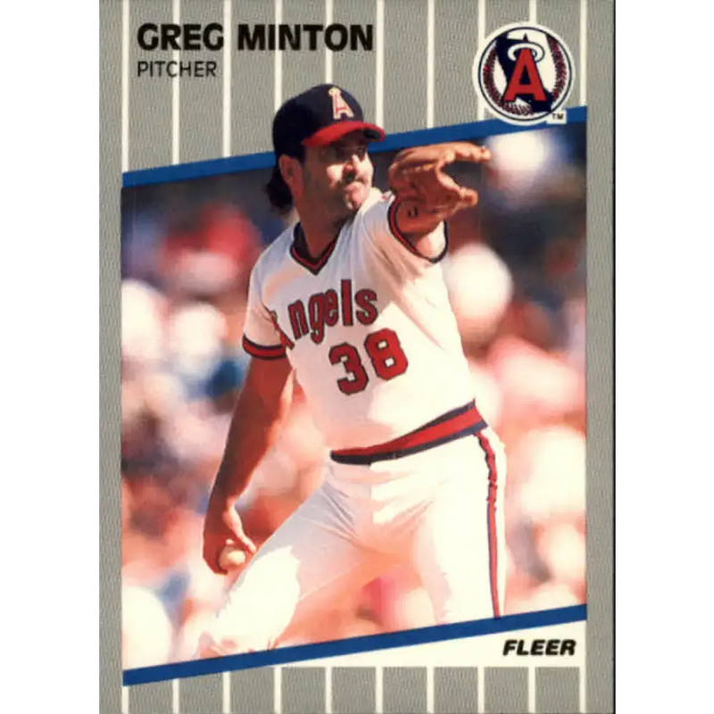 1989 Fleer #485 Greg Minton EX Excellent California Angels Baseball Card - Baseball Card Single