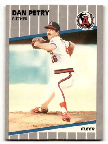 1989 Fleer Dan Petry California Angels baseball card featuring Dan Petry California Angels player