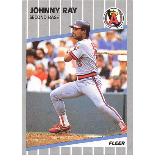 1989 Fleer #487 Johnny Ray EX Excellent California Angels Baseball Card - Baseball Card Single