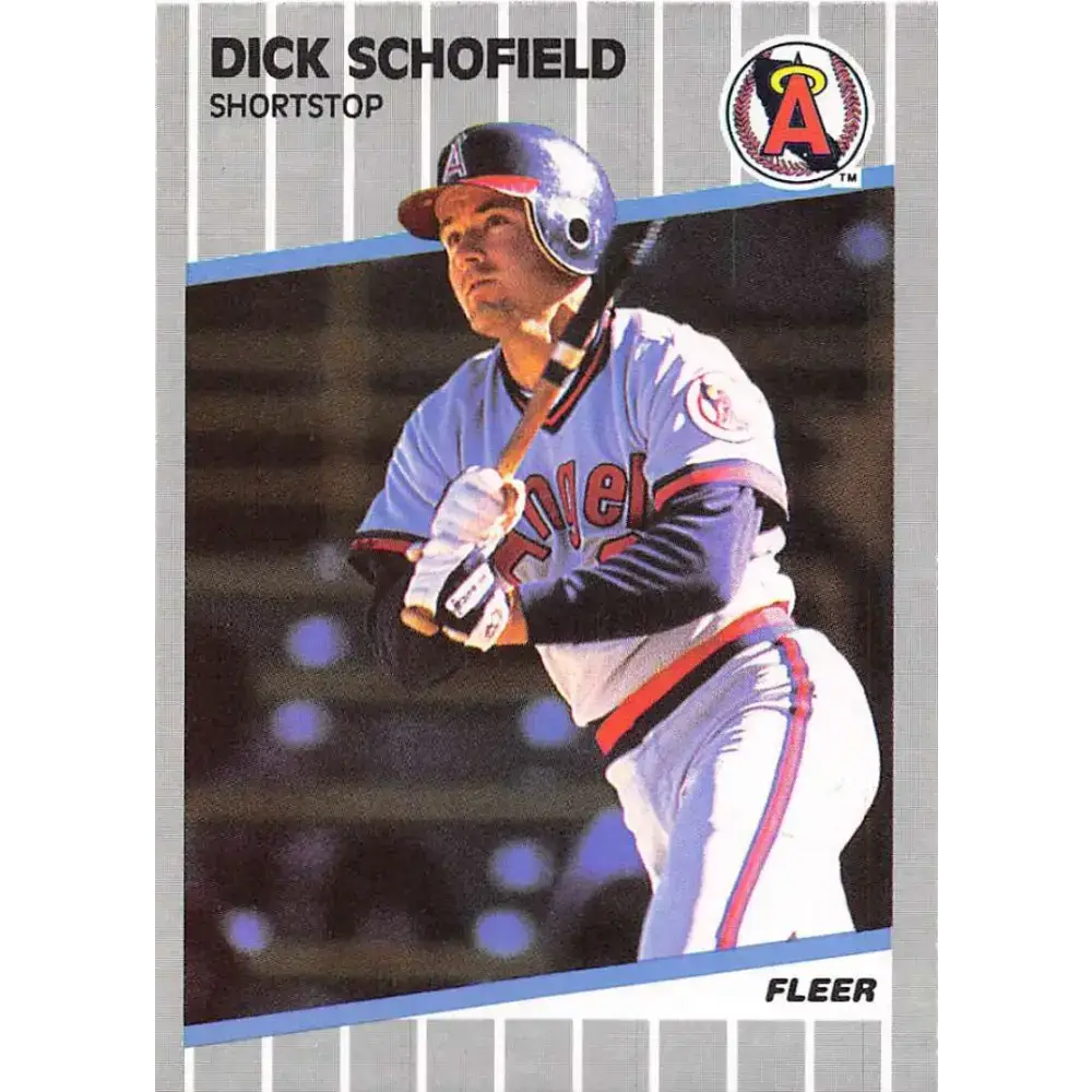1989 Fleer #488 Dick Schofield EX Excellent California Angels Baseball Card - Baseball Card Single
