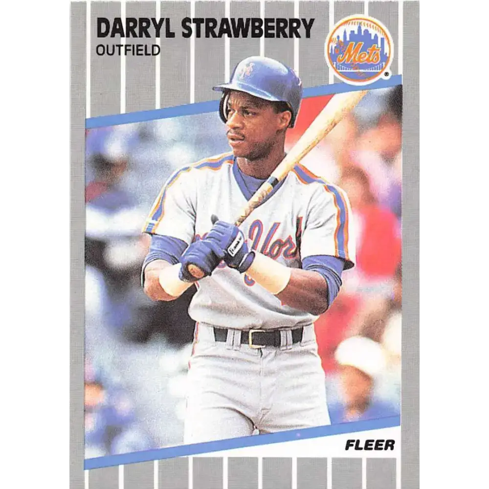 1989 Fleer #49 Darryl Strawberry EX Excellent New York Mets Baseball Card - Baseball Card Single