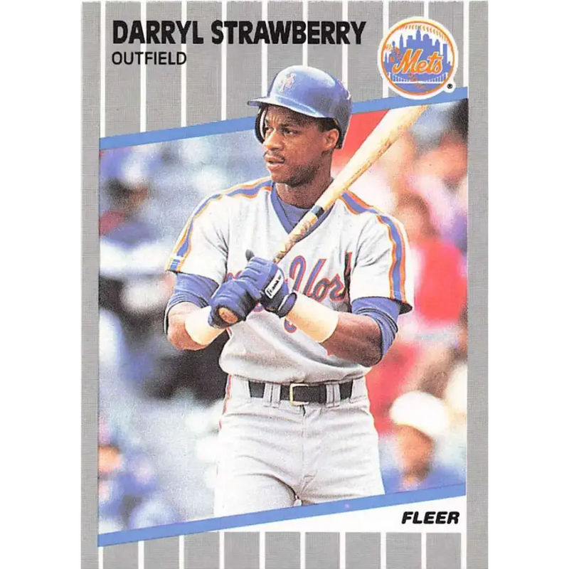 1989 Fleer #49 Darryl Strawberry EX Excellent New York Mets Baseball Card - Baseball Card Single