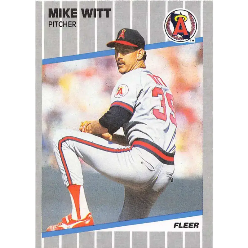 1989 Fleer #490 Mike Witt EX Excellent California Angels Baseball Card - Baseball Card Single