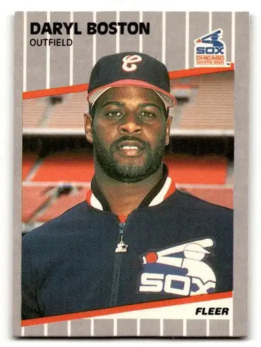 Original gloss Daryl Boston Chicago White Sox baseball card from 1989 Fleer #492