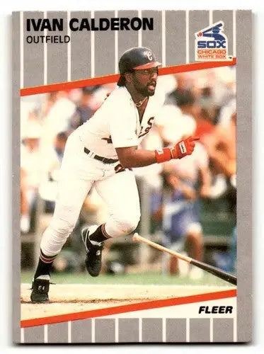 Original gloss 1989 Fleer Ivan Calderon Chicago White Sox baseball card image