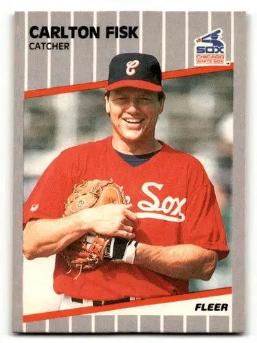 1989 Fleer Carlton Fisk Chicago White Sox baseball card perfect for Chicago White Sox fans