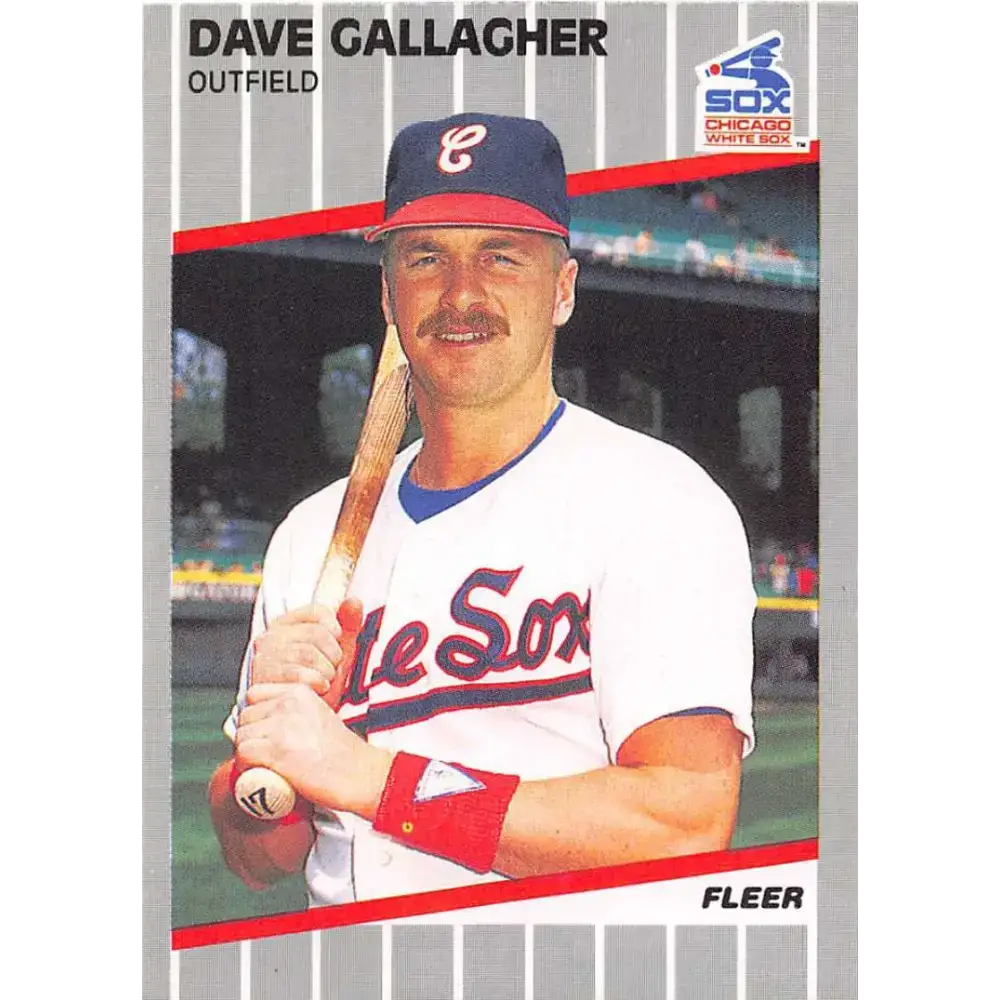 1989 Fleer #496 Dave Gallagher EX Excellent RC Rookie Chicago White Sox Baseball Card - Baseball Card Single