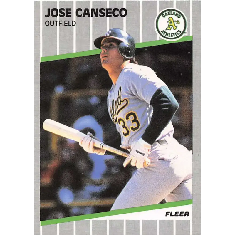 1989 Fleer #5 Jose Canseco EX Excellent Oakland Athletics Baseball Card - Baseball Card Single