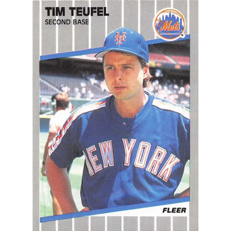 1989 Fleer #50 Tim Teufel EX Excellent New York Mets Baseball Card - Baseball Card Single