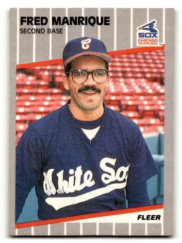 Original gloss Fred Manrique Chicago White Sox baseball card from 1989 Fleer series