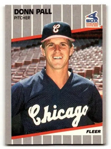Original gloss Donn Pall Chicago baseball card from 1989 Fleer #505 in near mint condition