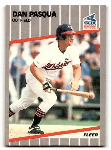 Original gloss Dan Pasqua Chicago baseball card from 1989 Fleer #507 Pasqua Chicago White Sox