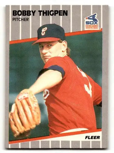 1989 Fleer Bobby Thigpen Chicago White Sox baseball card in NM condition