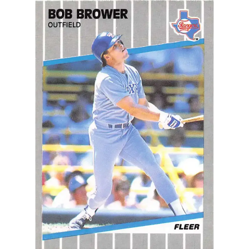 1989 Fleer #514 Bob Brower EX Excellent Texas Rangers Baseball Card - Baseball Card Single