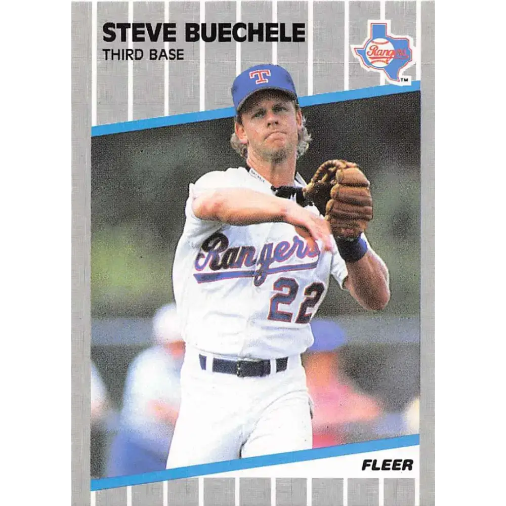 1989 Fleer #515 Steve Buechele EX Excellent Texas Rangers Baseball Card - Baseball Card Single