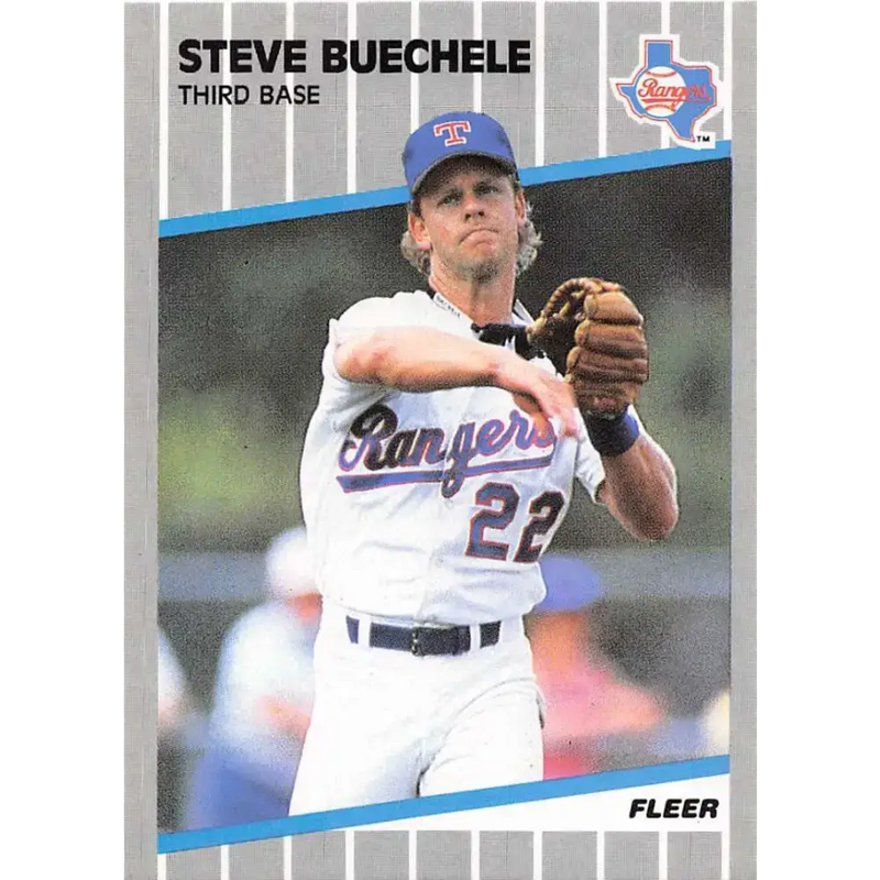 1989 Fleer #515 Steve Buechele EX Excellent Texas Rangers Baseball Card - Baseball Card Single