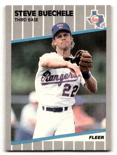 1989 Fleer Steve Buechele Texas Rangers baseball card with original gloss